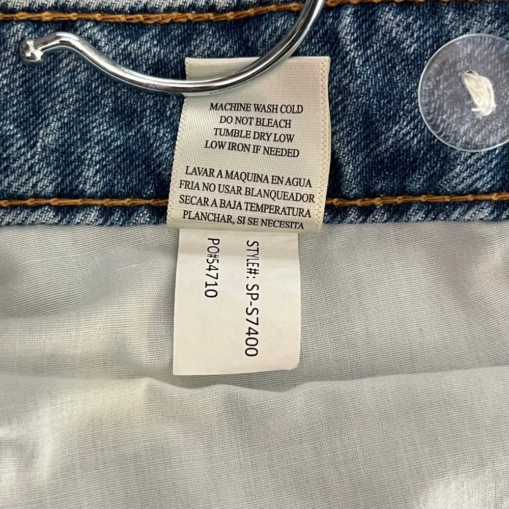 Altard State Sneak Peek Crossover Denim Shorts Distressed Frayed Wash‎ Blue M